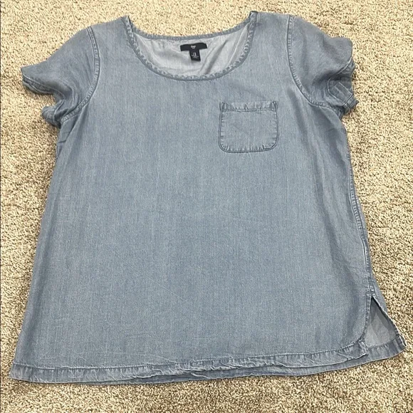 Women's Gap Denim Blue T-Shirt - Picture 1 of 3